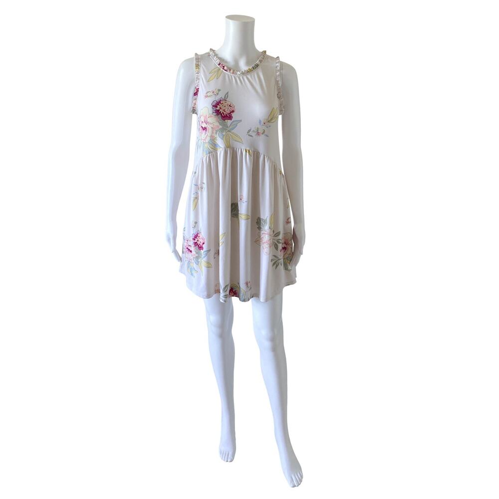 EYESHADOW Womens Size XS Sleeveless Floral Print Fit Flare Sun Tank Mini Dress